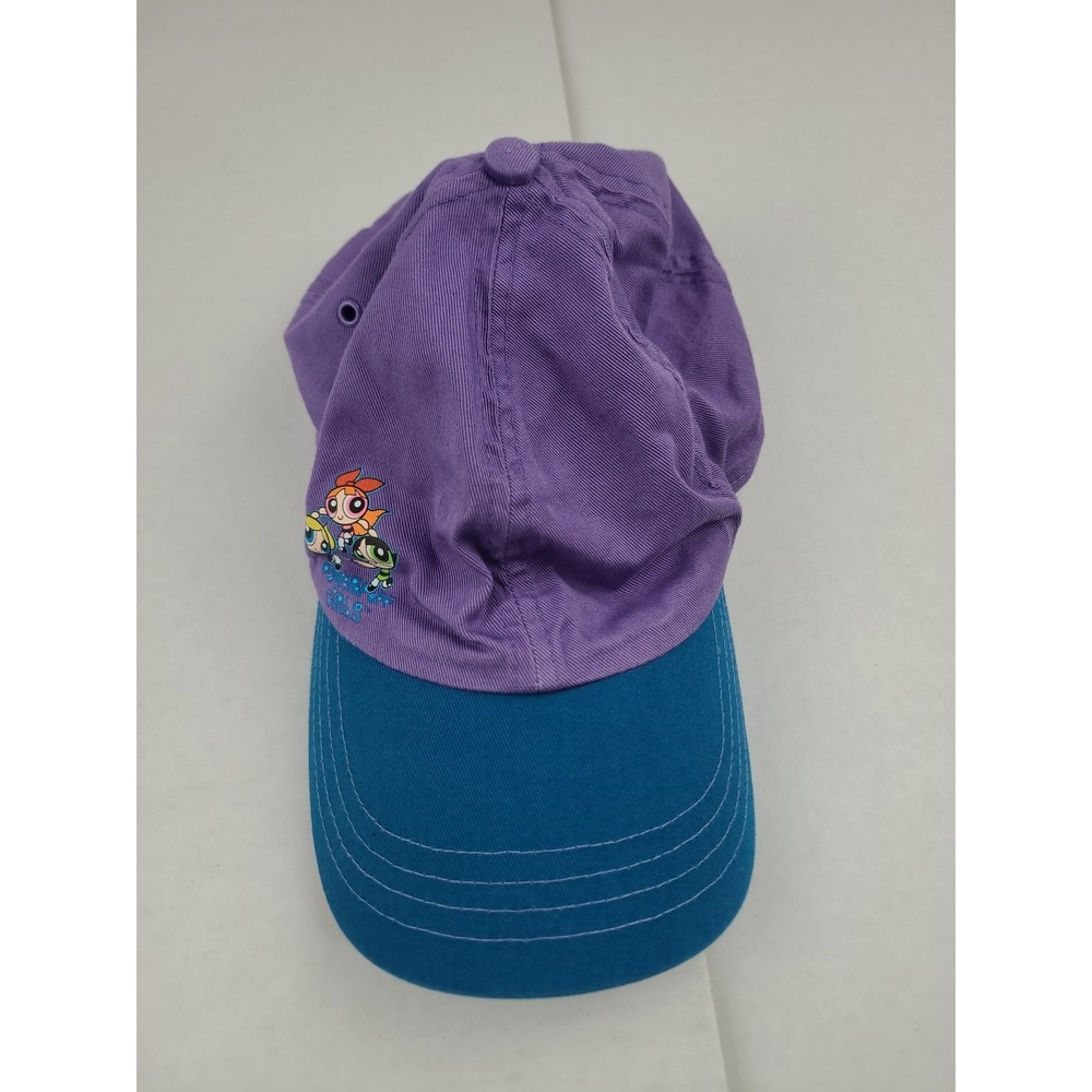 Vtg Powerpuff Girls Cartoon Network Embroidered Hat Purple Kids Youth 2002 Anime - Picture 2 of 10